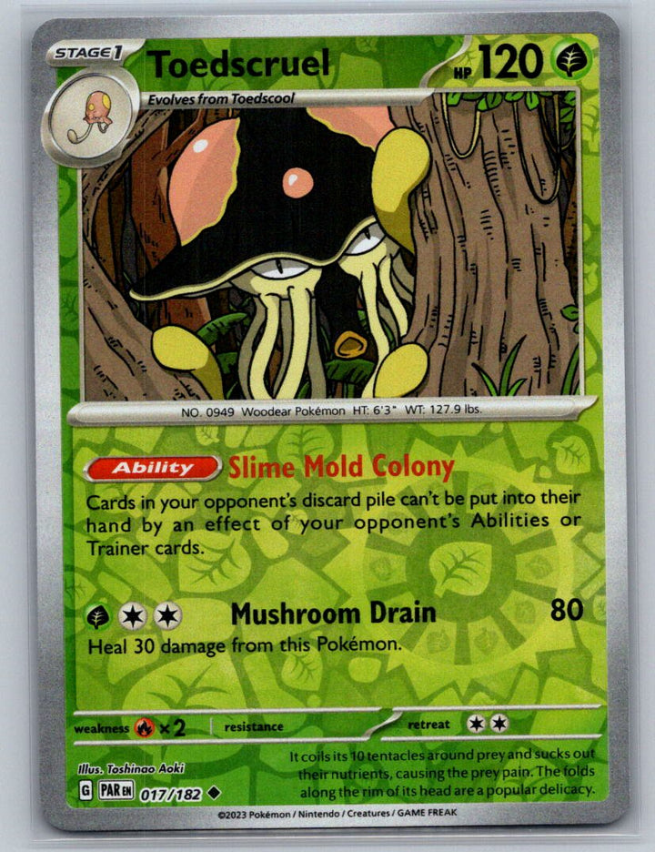 Toedscruel - Reverse Holo Uncommon SV04: Paradox Rift 017/182 NM