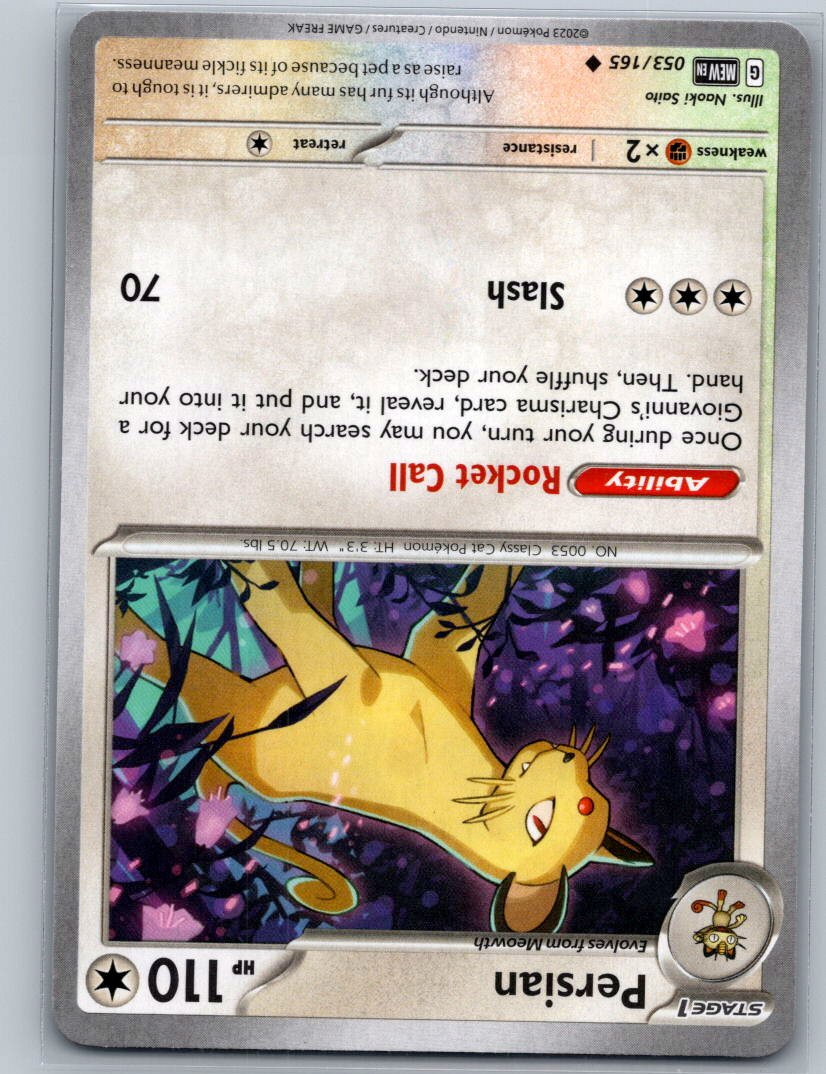 Persian Uncommon SV: Scarlet & Violet 151 053/165 NM