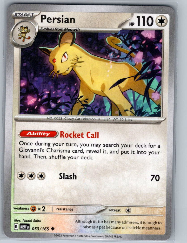 Persian Uncommon SV: Scarlet & Violet 151 053/165 NM