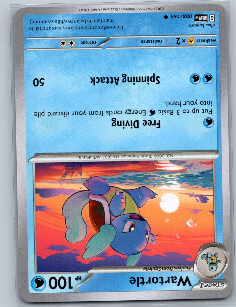 Wartortle Uncommon SV: Scarlet & Violet 151 008/165 NM