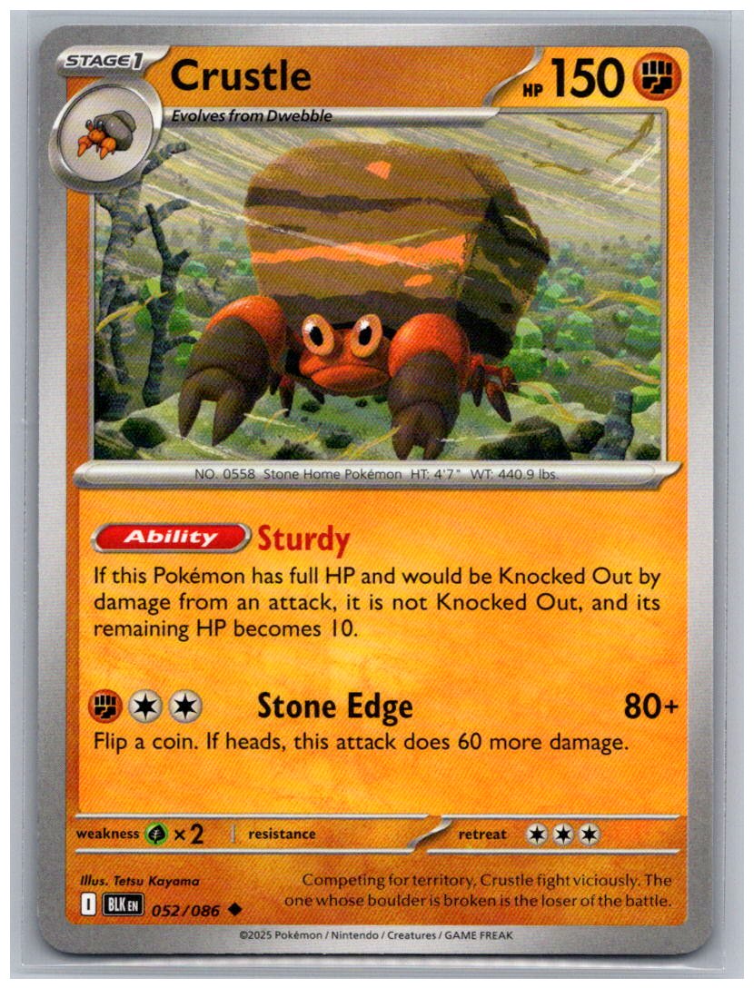Crustle Uncommon SV: Black Bolt 052/086 NM