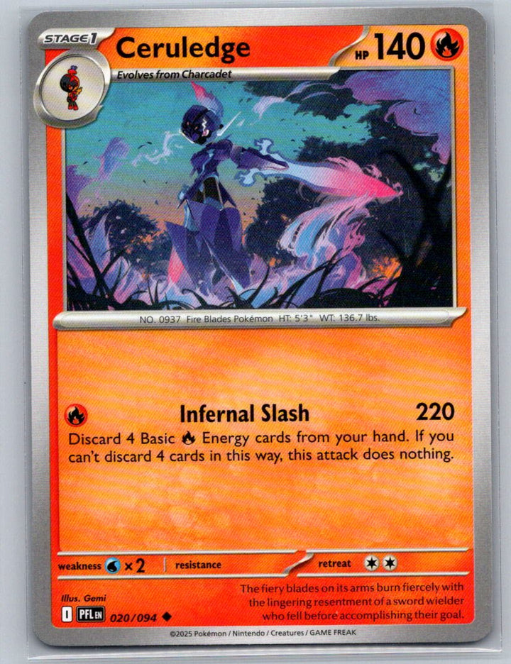 Ceruledge Uncommon ME02: Phantasmal Flames 020/094 NM