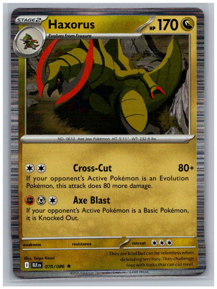 Haxorus Holo Rare SV: Black Bolt 070/086 NM