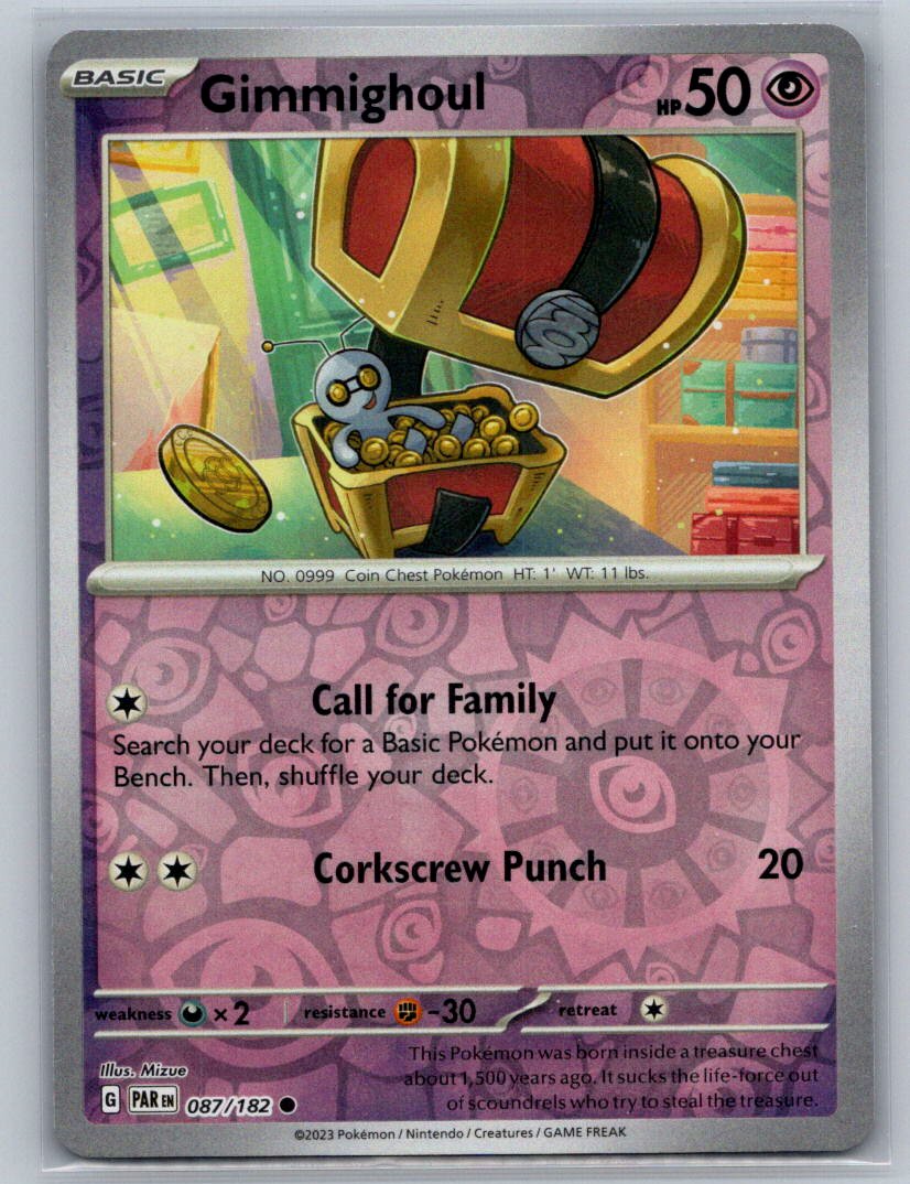 Gimmighoul - Reverse Holo Common SV04: Paradox Rift 087/182 NM