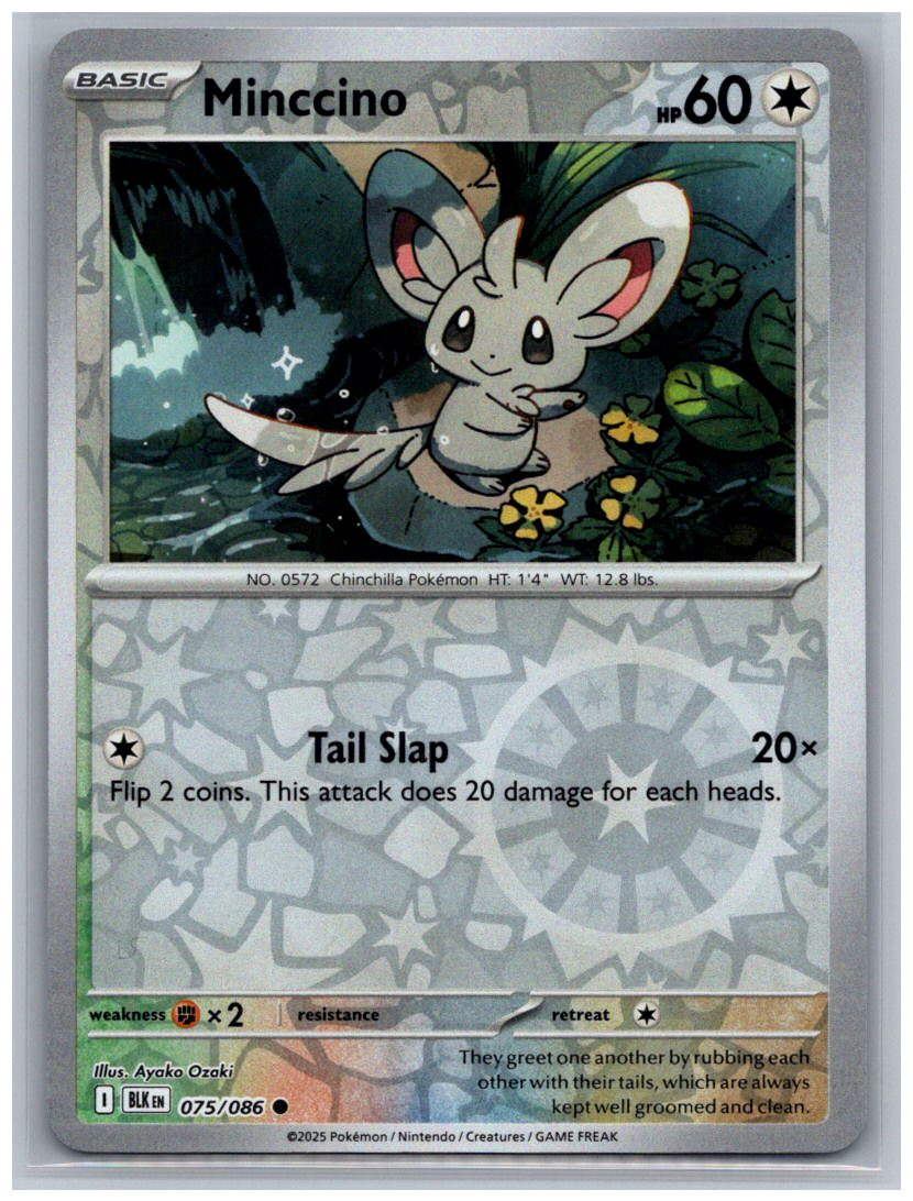 Minccino Reverse Holo Common SV: Black Bolt 075/086 NM