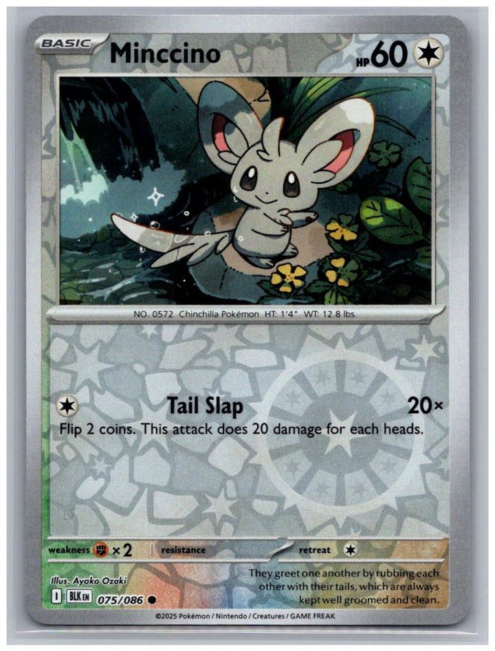 Minccino Reverse Holo Common SV: Black Bolt 075/086 NM
