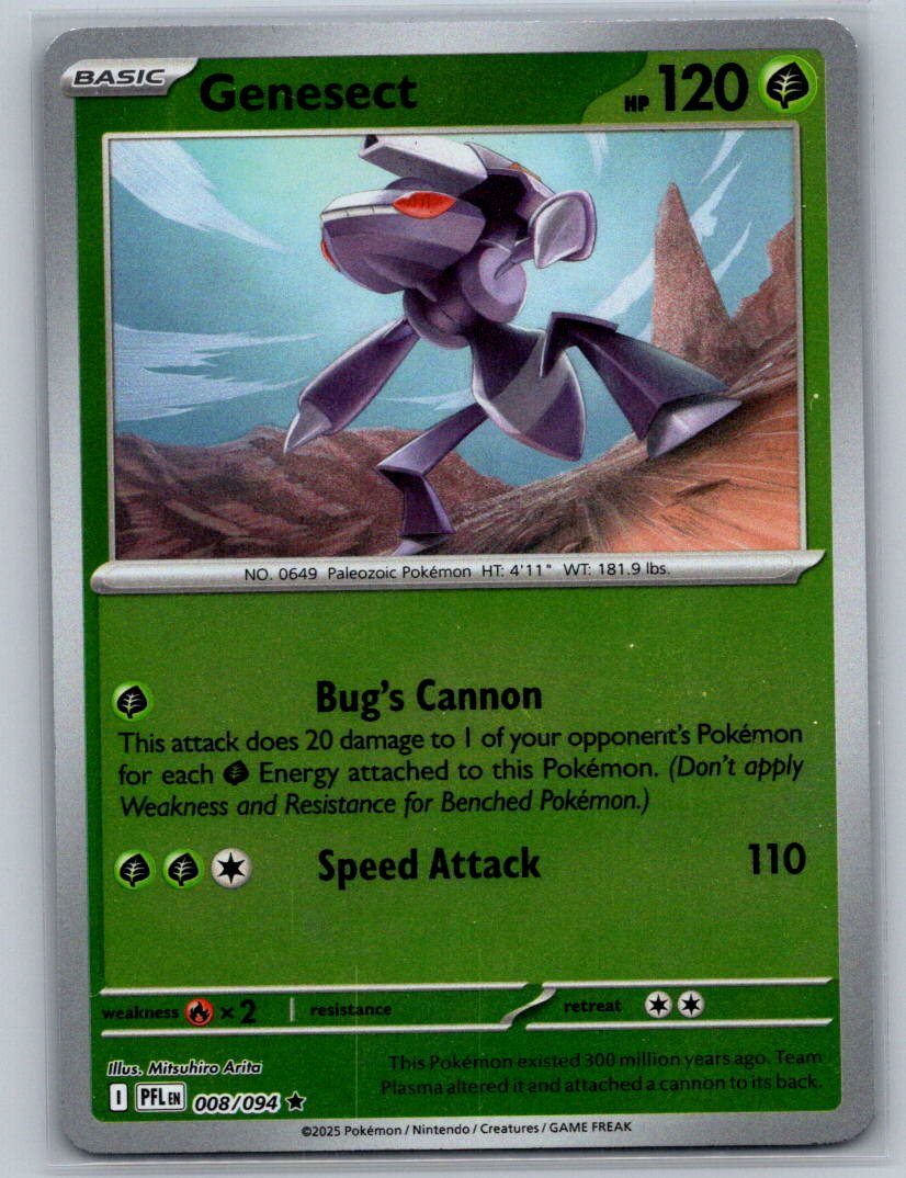 Genesect Reverse Holo Rare ME02: Phantasmal Flames 008/094 NM
