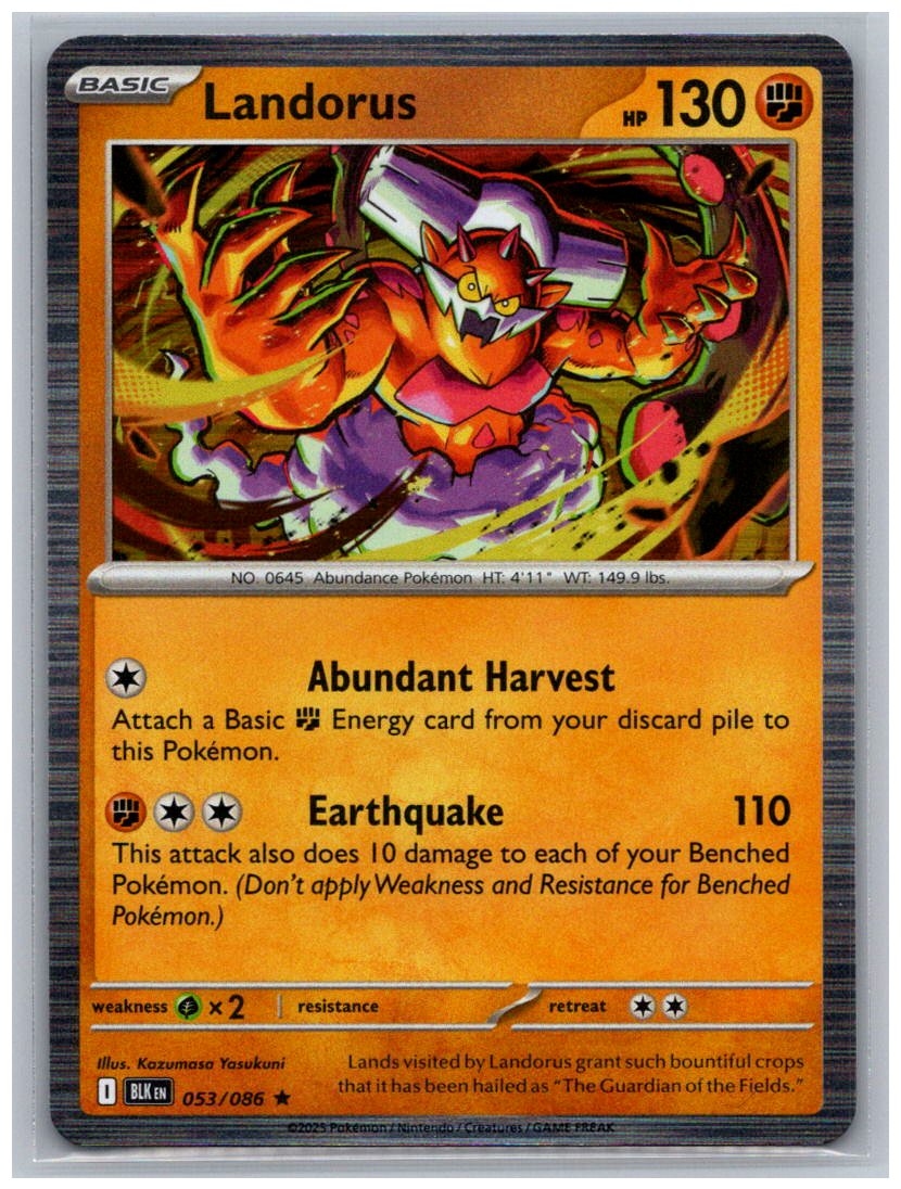 Landorus Holo Rare SV: Black Bolt 053/086 NM