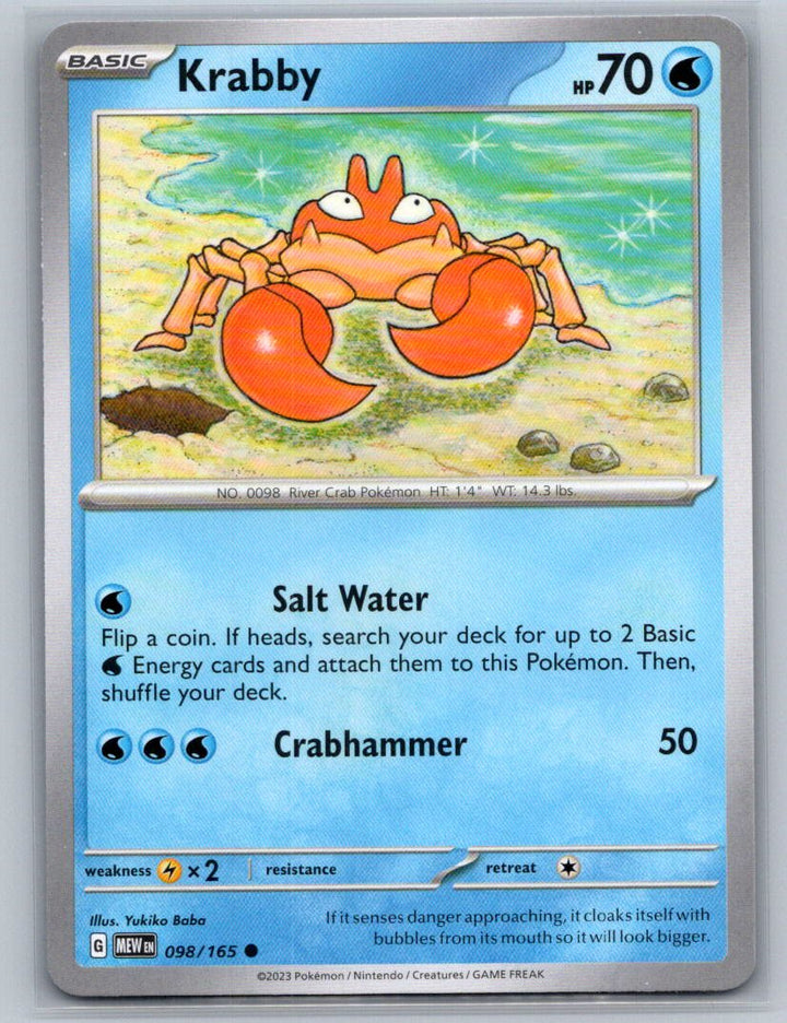 Krabby Common SV: Scarlet & Violet 151 098/165 NM