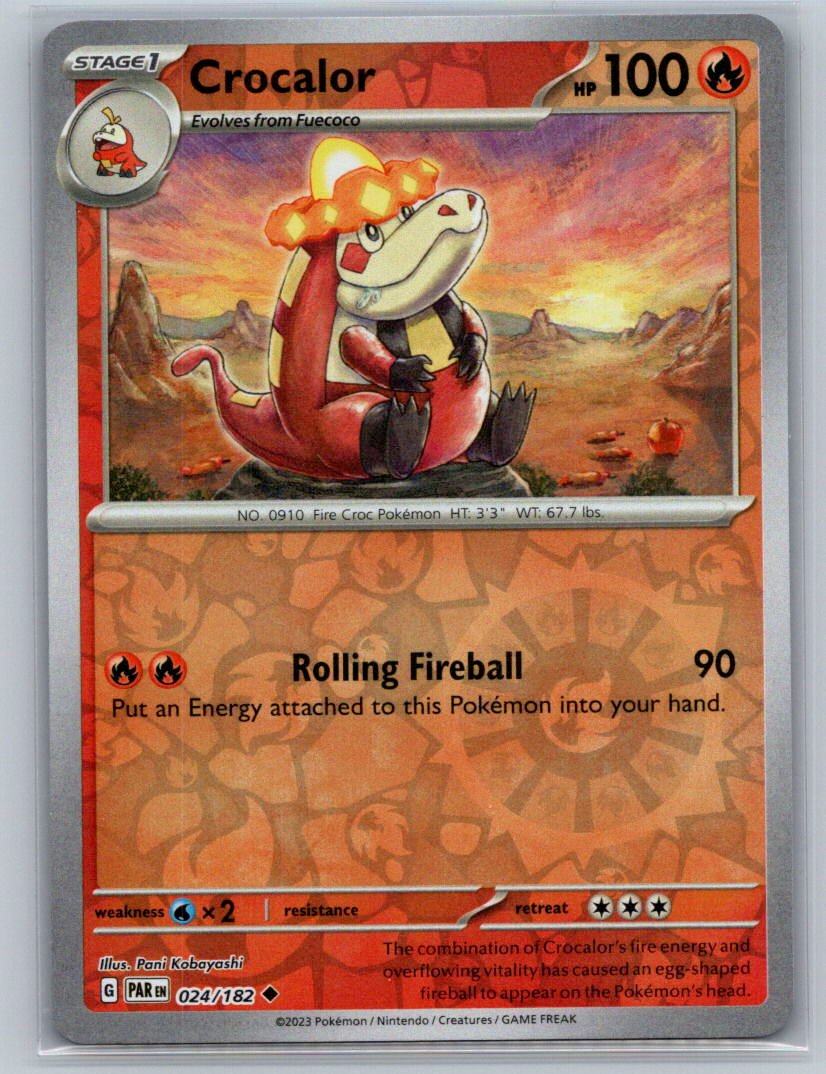 Crocalor Reverse Holo Uncommon SV04: Paradox Rift 024/182 NM