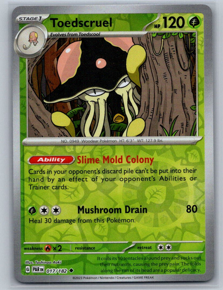 Toedscruel - Reverse Holo Uncommon SV04: Paradox Rift 017/182 NM
