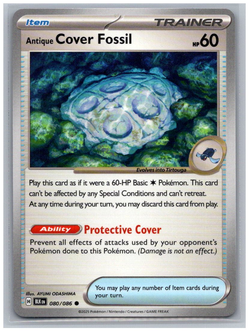 Antique Cover Fossil Common SV: Black Bolt 080/086 NM