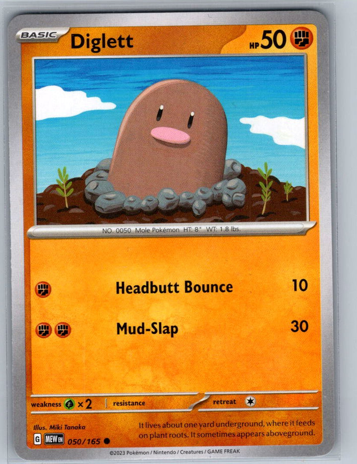 Diglett Common SV: Scarlet & Violet 151 050/165 NM