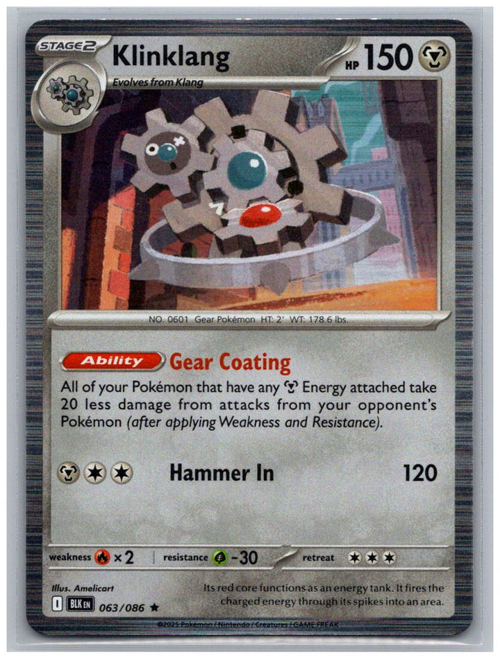 Klinklang Holo Rare SV: Black Bolt 063/086 NM
