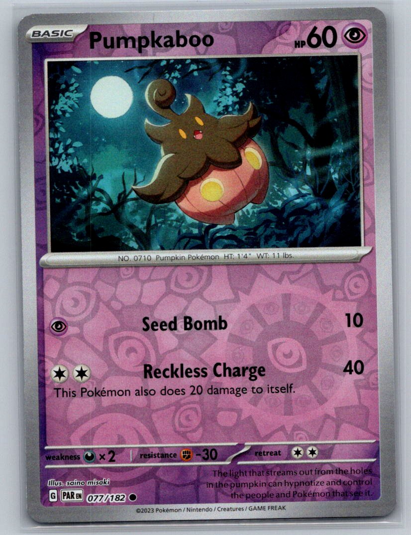 Pumpkaboo Reverse Holo Common SV04: Paradox Rift 077/182 NM