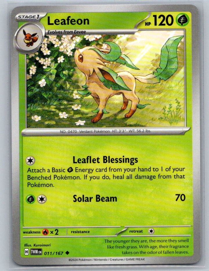 Leafeon Uncommon SV06: Twilight Masquerade 011/167 NM