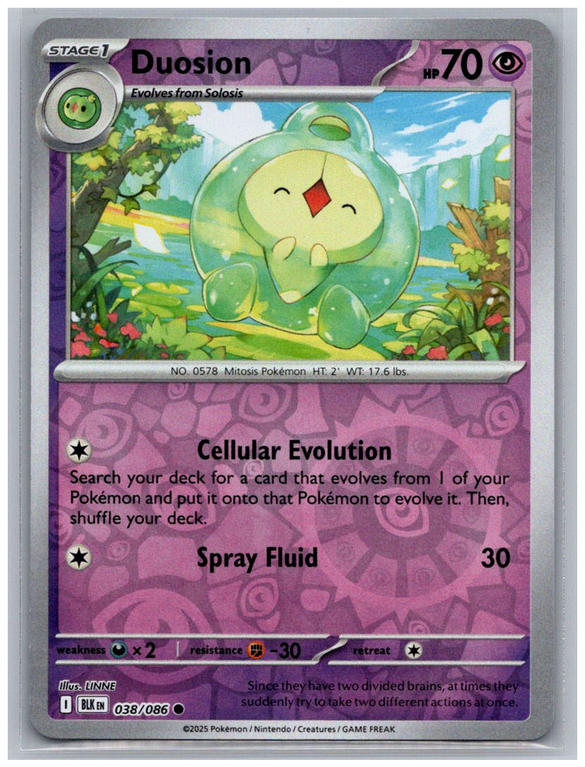 Duosion Reverse Holo Common SV: Black Bolt 038/086 NM