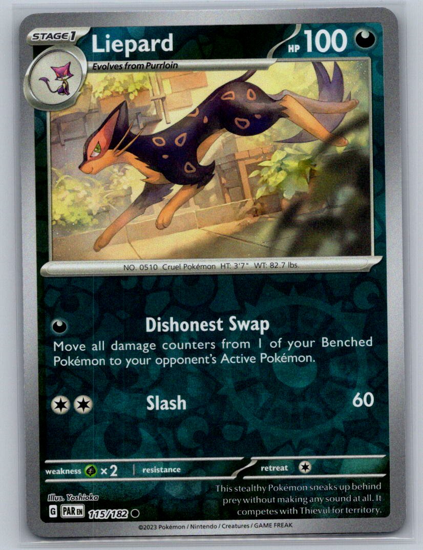 Liepard Reverse Holo Common SV04: Paradox Rift 115/182 NM