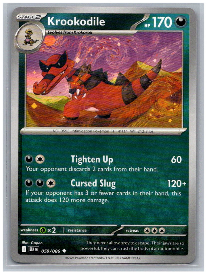 Krookodile Uncommon SV: Black Bolt 059/086 NM