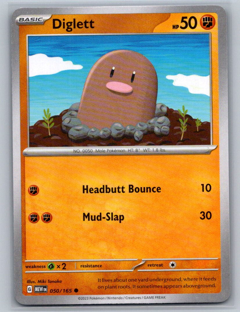 Diglett Common SV: Scarlet & Violet 151 050/165 NM