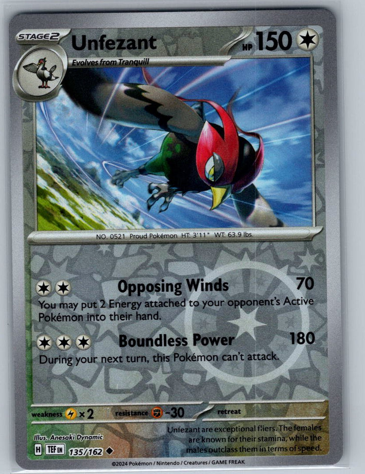 Unfezant Reverse Holo Uncommon SV05: Temporal Forces 135/162 NM