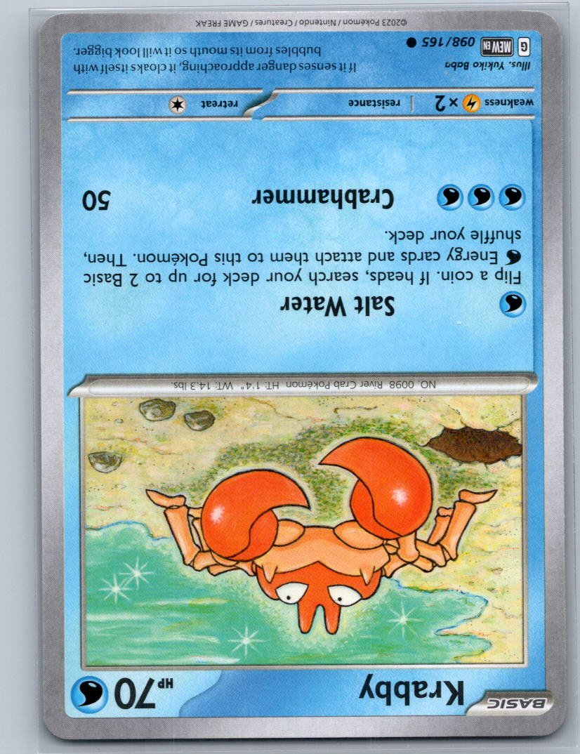 Krabby Common SV: Scarlet & Violet 151 098/165 NM