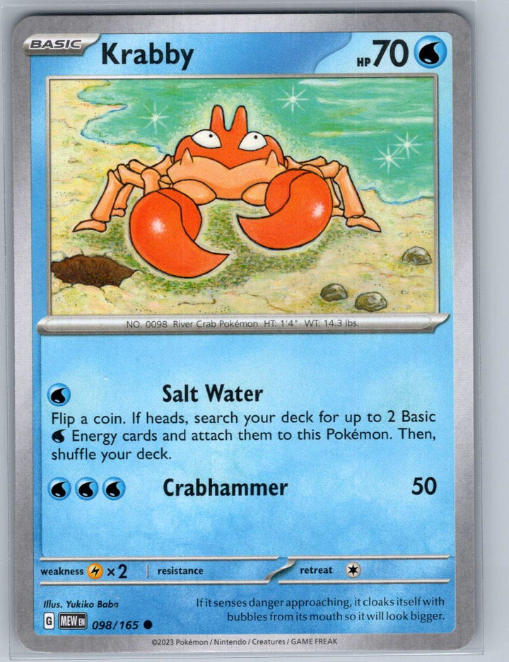 Krabby Common SV: Scarlet & Violet 151 098/165 NM