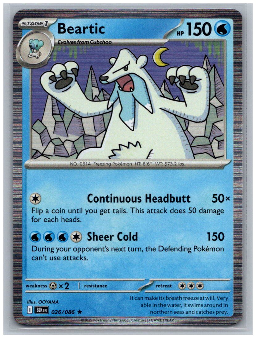 Beartic Holo Rare SV: Black Bolt 026/086 NM