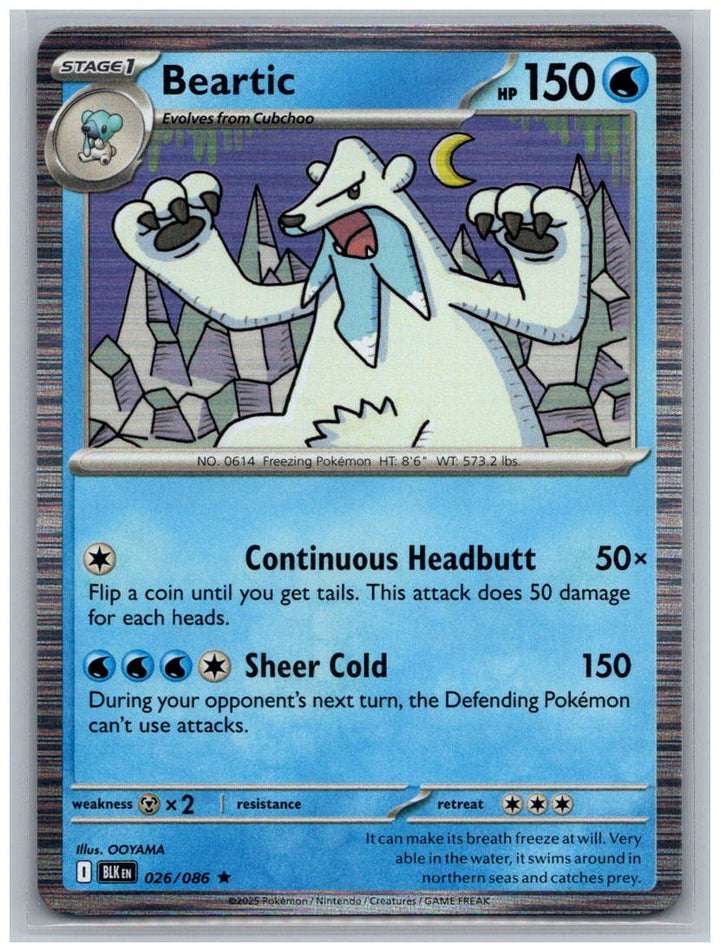 Beartic Holo Rare SV: Black Bolt 026/086 NM