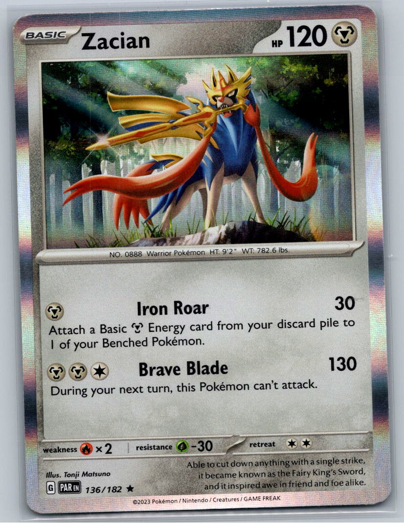 Zacian Holo Rare SV04: Paradox Rift 136/182 NM