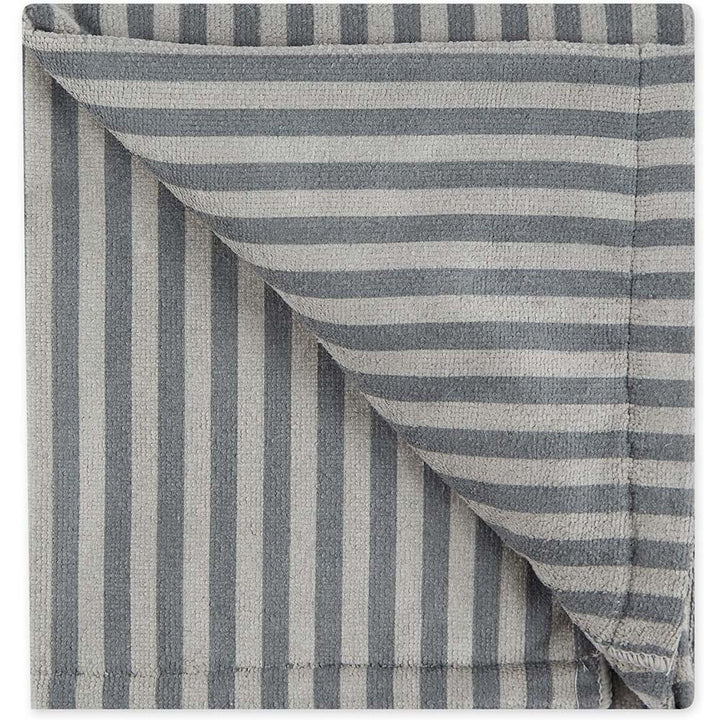 超細纖維毛巾 - 灰色條紋 - 大號